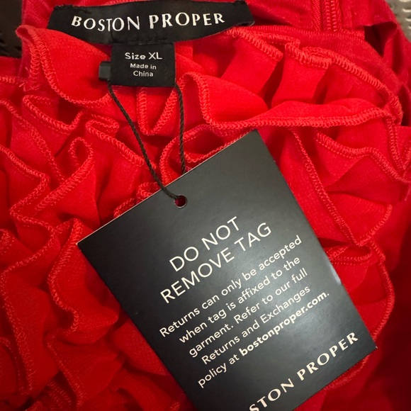 Boston Proper Vibrant Red Floral Blouse - Picture 4 of 4